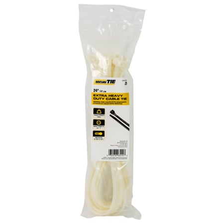 Gardner Bender Cable Tie, 24 in L, Natural, 25 PK 220997